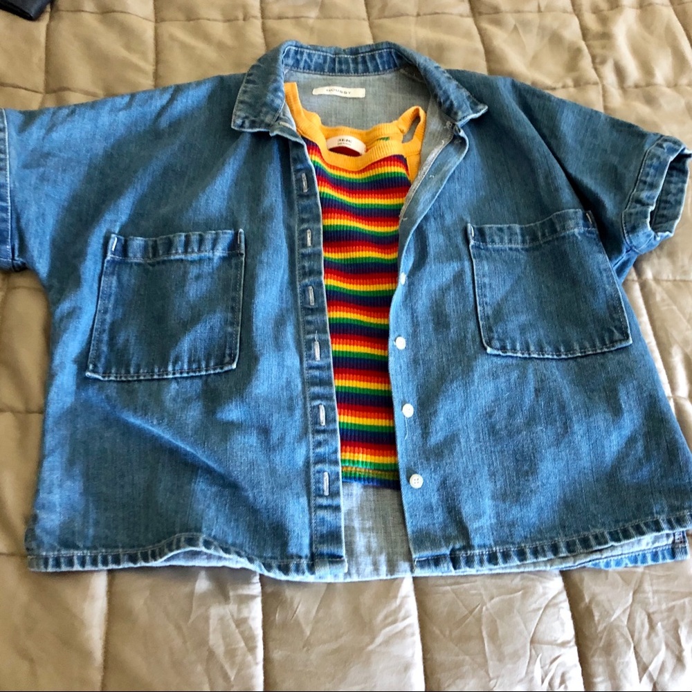 Moussy cropped denim jacket
